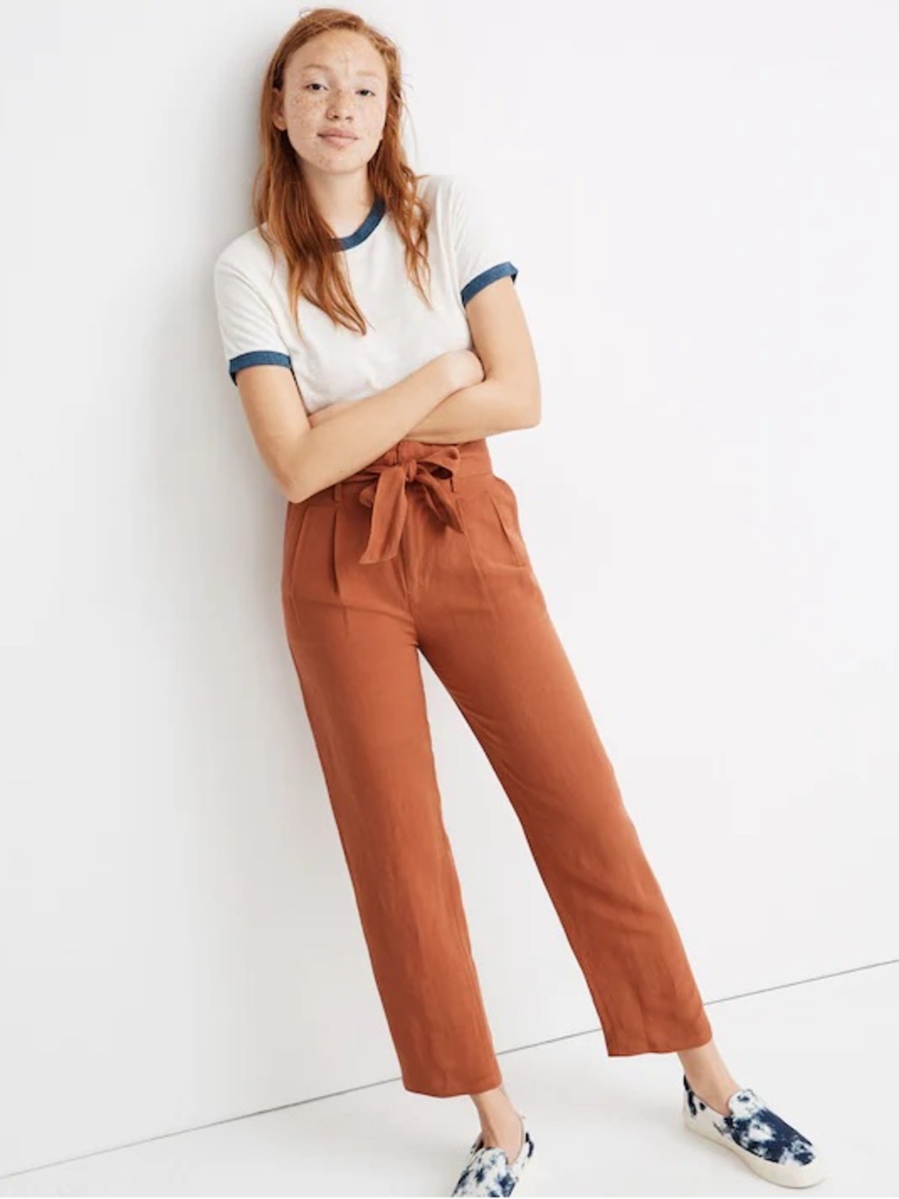 Madewell Men's Rust-Tone Linen Pants